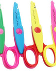 Plastic Kids Design Safety Art Scissors Creative Crafts Scissors Paper Scrapbooking Decorative Wave Lace Edge Cutters Set 6 PCS
