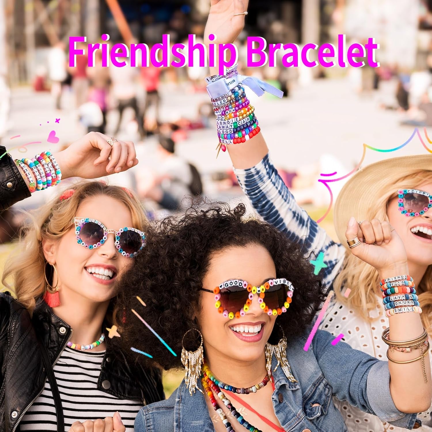 2400Pcs Pony Beads 72 Colors 9Mm Friendship Bracelets Making Kit, Rainbow Kandi Beads Bulk Letter Beads for Name Bracelets Jewelry Making Crafts with Elastic String