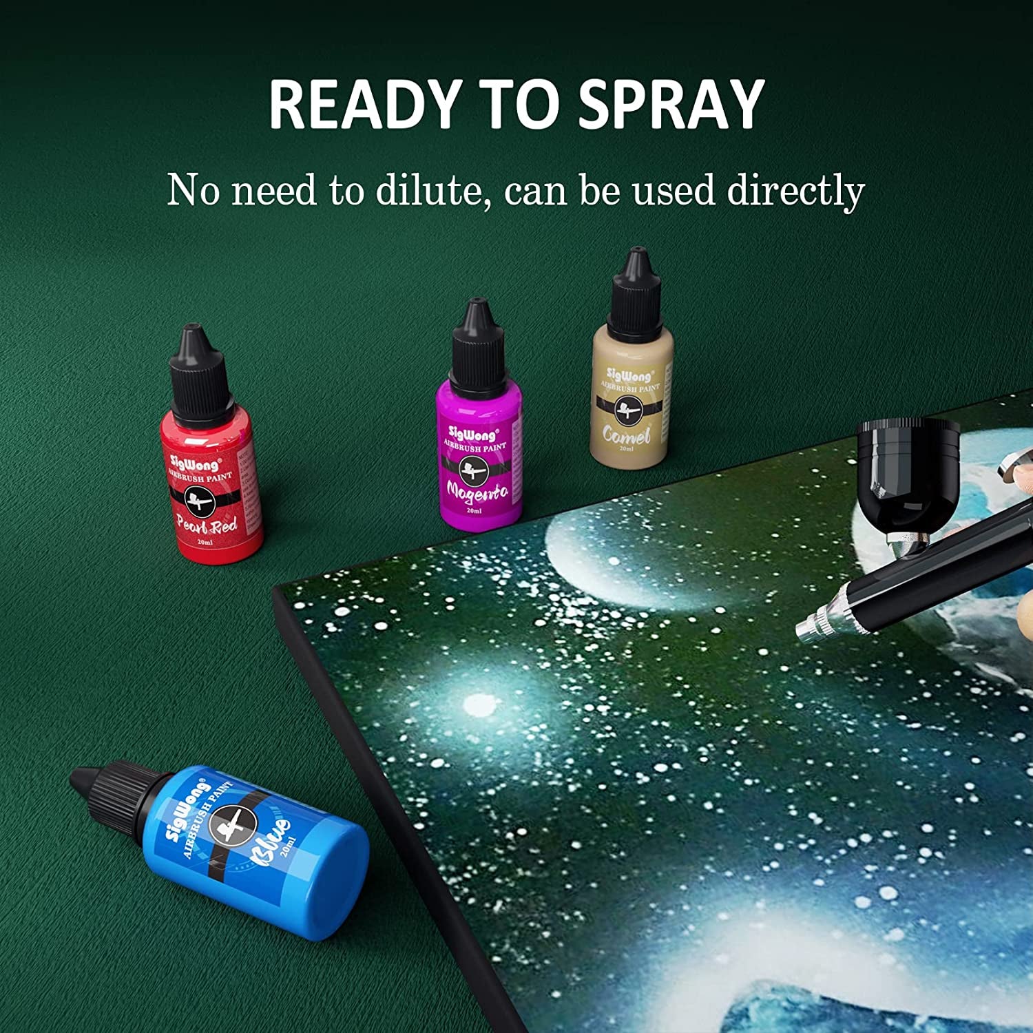 Airbrush Paint Set - 26 Colors Airbrush Paint, Ready to Spray, Water Based Acrylic Airbrush Paint Kit for Metal, Plastic Models, Leather - 0.7Fl Oz
