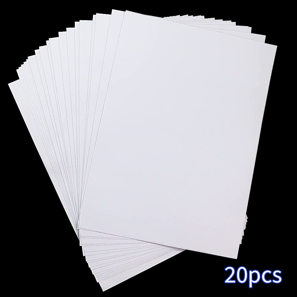 A4 Size 8.3X11.5 Inch Clear Double Sided Adhesive Tape Sheets, Super Strong Sticky Tape, DIY Art, Craft, Home Decorative Tape with White Liner (20)