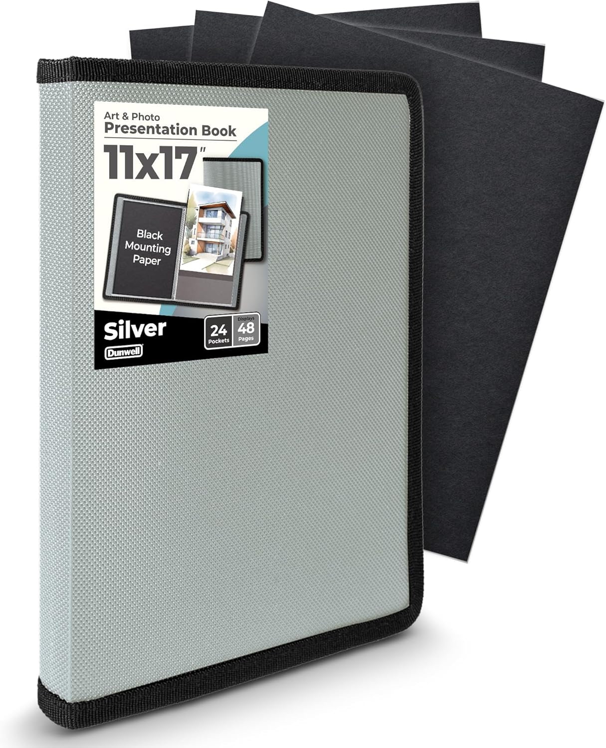 11X17 Art Portfolio Binder with Mounting Paper - (Ruby) Large Portfolio Folder for Artwork Displays 48 Pages, 11 X 17 Presentation Folder with Plastic Sleeves, Portfolio Binder Organizer