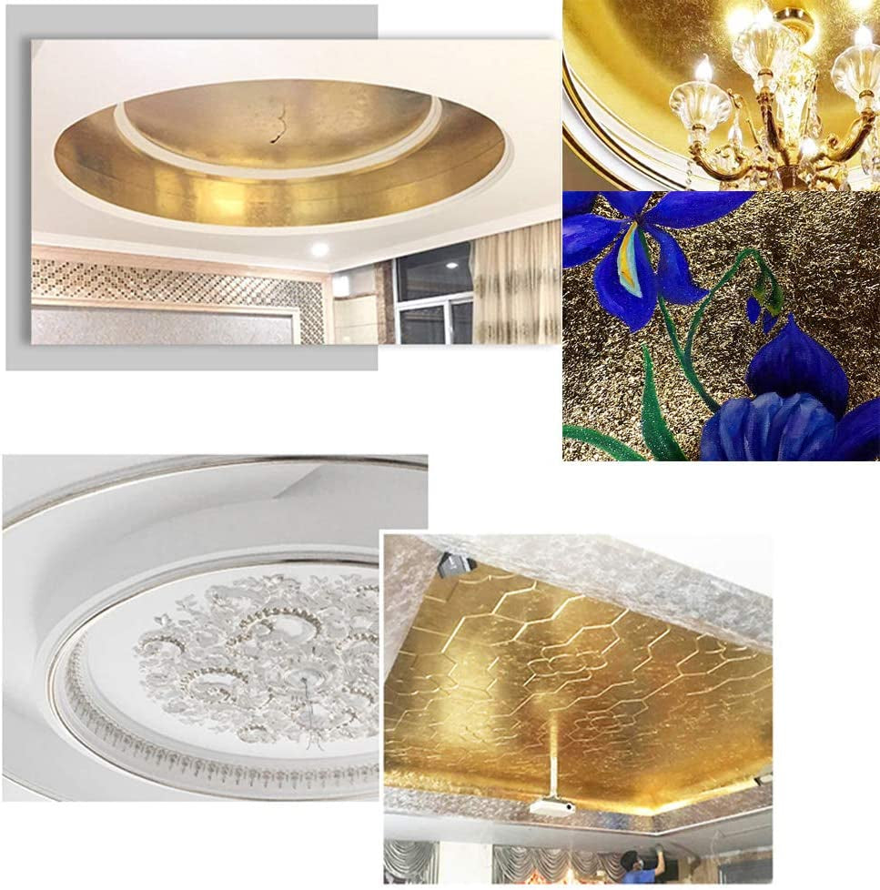 500 Sheets 10 Colors Metallic Gold Foil Leaf Paper - Foil Paper Slime Decorating Gilding Furniture, DIY Nails, Arts, Crafts, Paintings