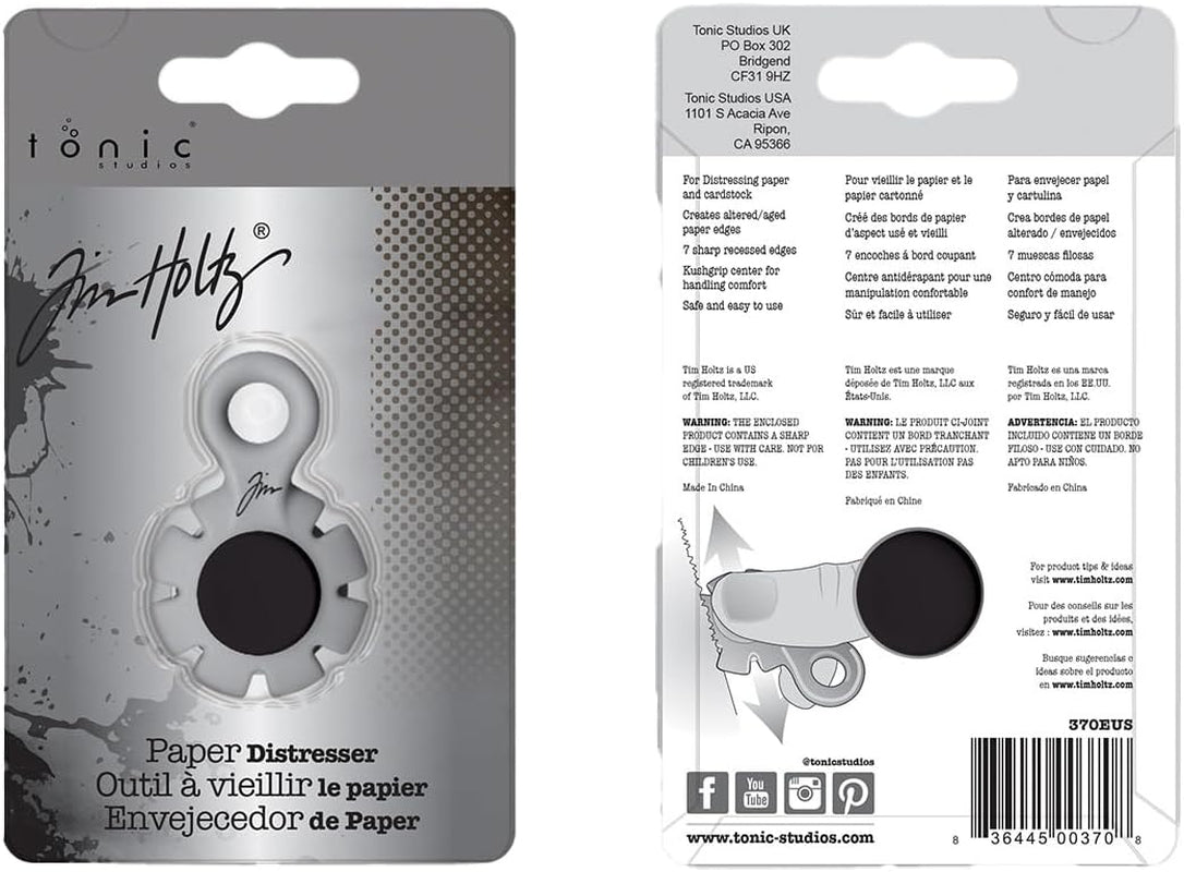 Tim Holtz Paper Distressing Tool - Scrapbook Supplies for Cardstock and Creating Rough Torn Edges - Distresser with 7 Recessed Blades