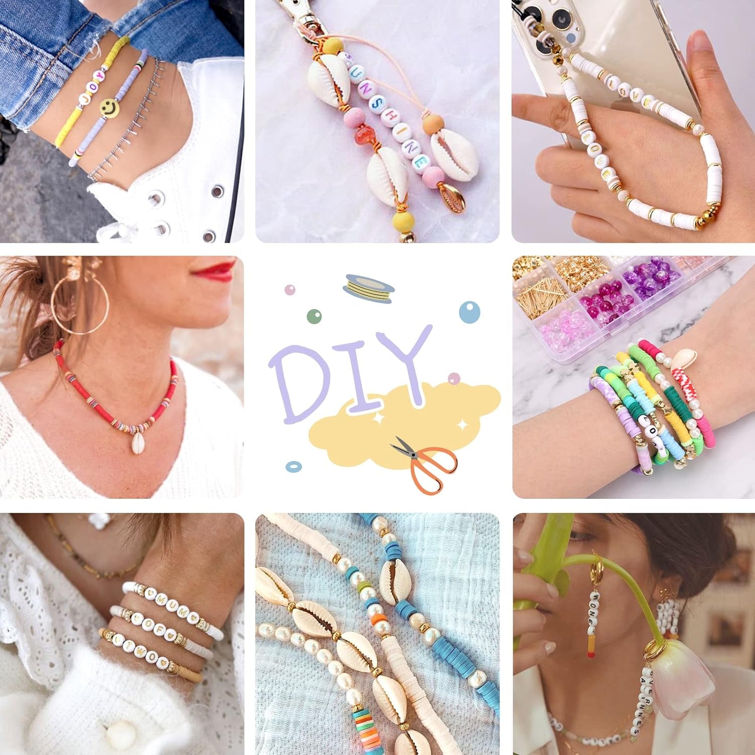 14700Pcs, Clay Beads for Bracelet Making Kit, 84 Colors Flat round Polymer Clay Heishi Spacer Beads for DIY Crafts Necklace Jewelry Making Gifts