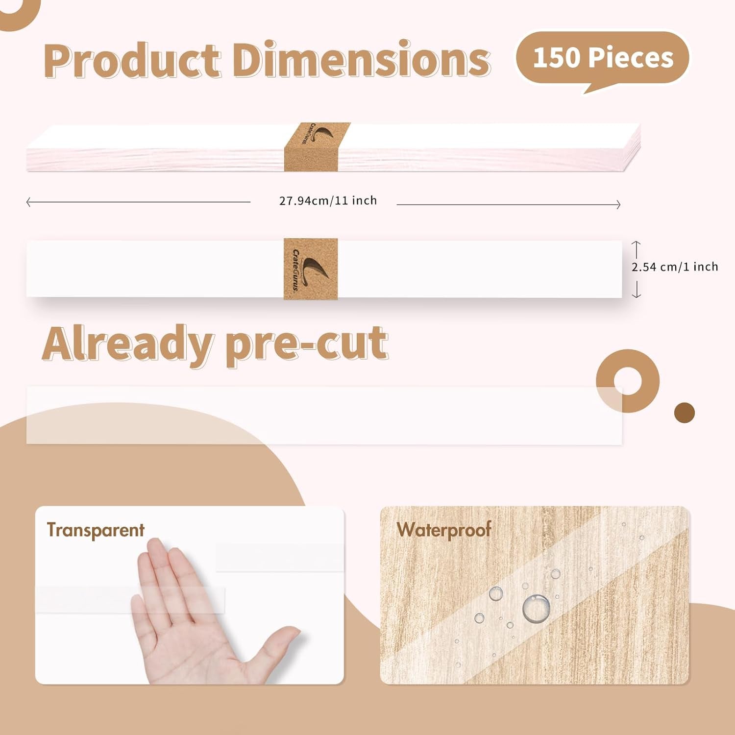 150 Pcs Clear Invitation Band for 5X7 Invitations Vellum Belly Band for Wedding Invitation Wraps Vellum Paper Belly Bands Invitations Vellum Wedding Invites Accessories (1&#39;&#39;×11&#39;&#39;)