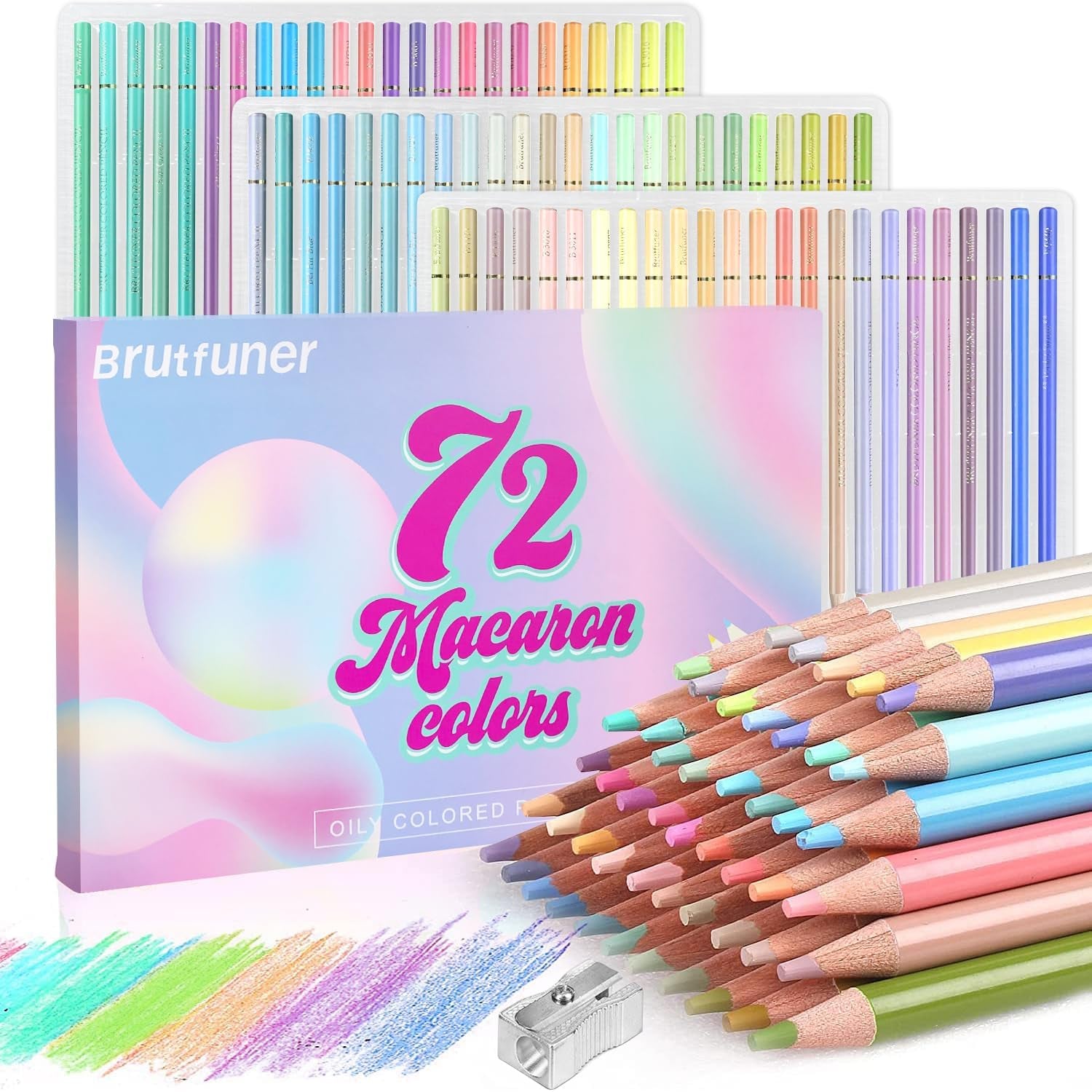 72 Macaron Pastel Colored Pencils Set Soft Core Macaron Colors for Adults Coloring Books Kids Beginners Blending Shading Sketching