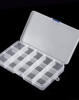 Transparent Plastic Grid Box Storage Organizer for Display Collection with Adjustable Dividers - 15 Clear Grids - 6.9"X4"X0.9"