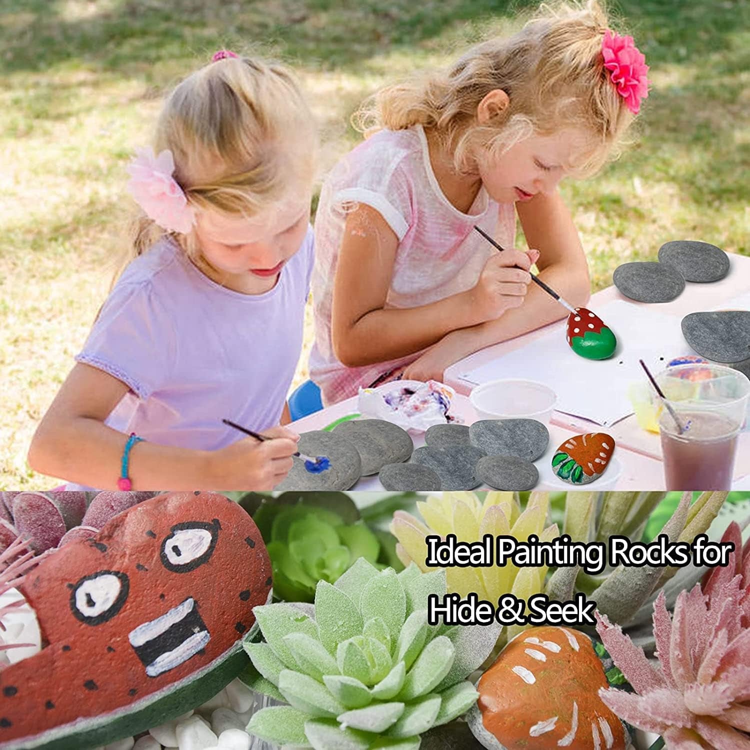 30 Rocks for Painting, 1.2-3.5 Inches Painting Rocks Bulk, Smooth River Rocks for Painting, Craft Rocks for Painting, Kindness Rocks, Outdoor Garden Rock Art, Kids Crafts Painting Rock