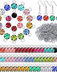 80 Pieces Crystal Birthstone Charms with 200 Jump Ring Handmade DIY Beads Pendant Mixed Color Birthstones for Jewelry Making round Charms for Bracelets Necklaces Jewelry Findings (Vivid Color)