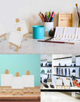 5" Mini Natural Wood Display Easel (Pack of 24), A-Frame Artist Painting Party Tripod Easel - Tabletop Holder Stand for Small Canvases, Kids Crafts, Business Cards, Signs, Photos, Gift