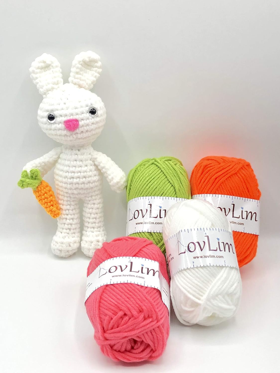 Crochet Yarn Kit, 16 Soft Cotton Yarn Skeins,1000+ Yards, for Crochet and Knitting, Free Crochet/Amigurumi Patterns, Craft DK Yarn Perfect Starter Kit