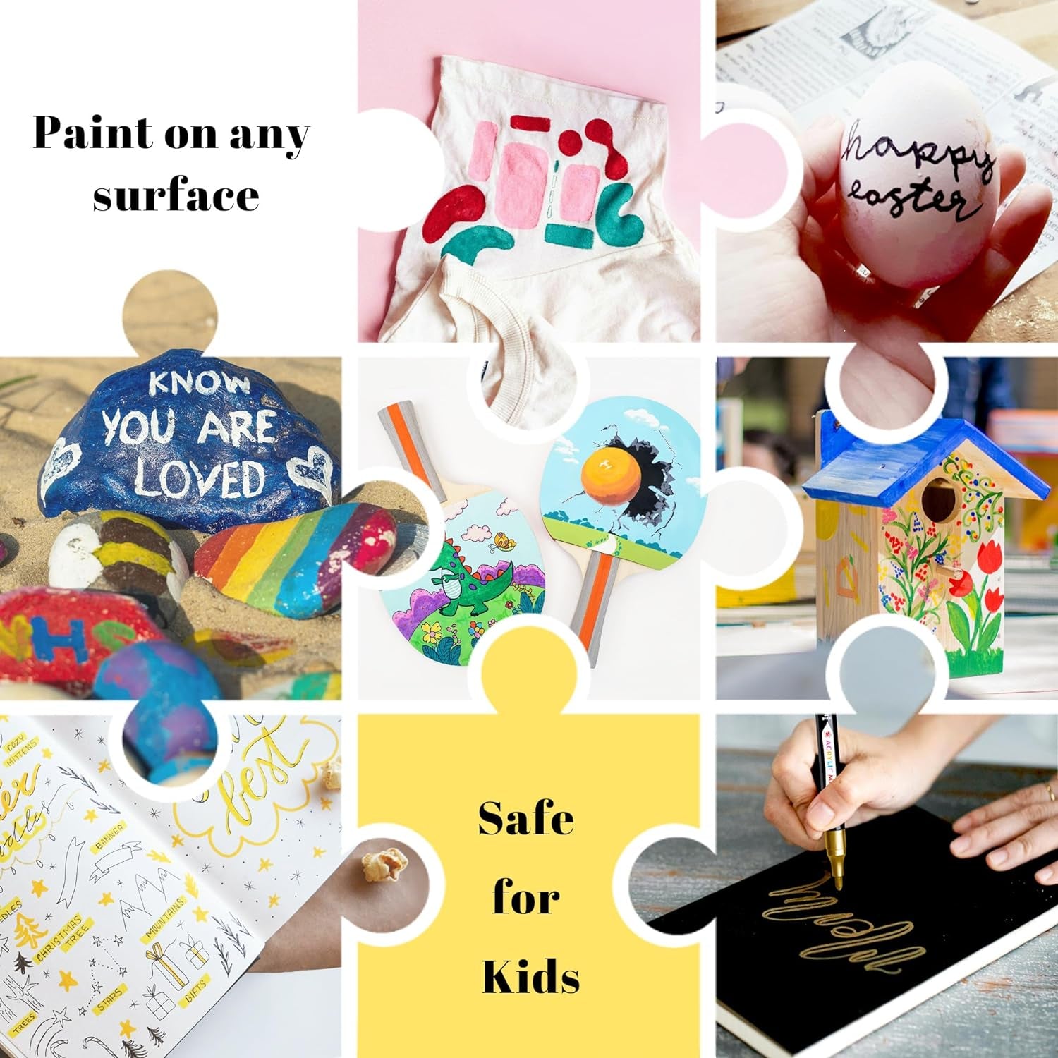 24 Colors Dual Tip Acrylic Paint Markers,Waterproof, Non-Toxic, Odorless, Suitable for Paper, Pottery, Stones, Backpacks, Glass