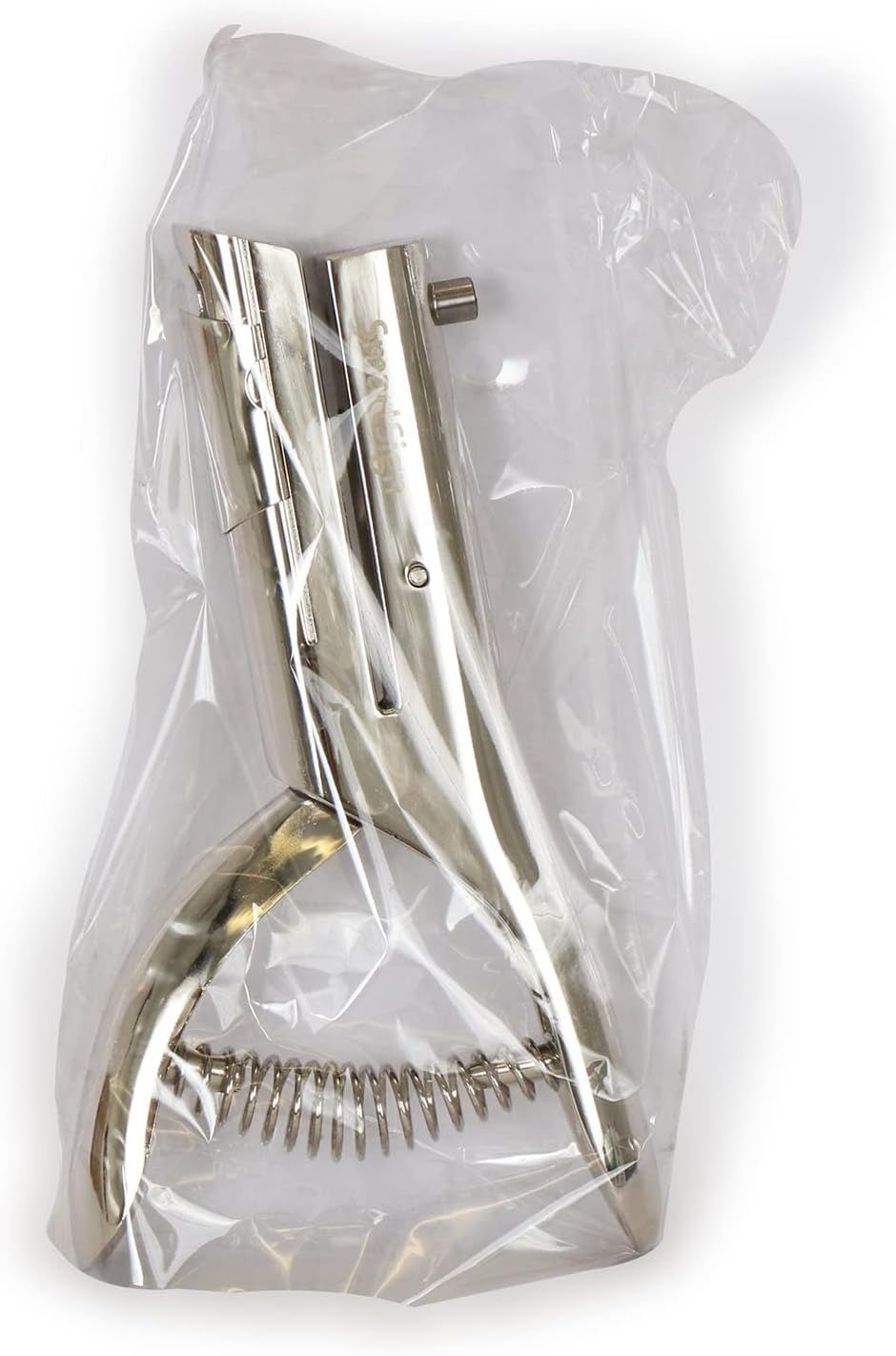 Single Hole Heavy Duty Hand Held Hole Punch - 1/8 Inch (3 Mm) Hole Punch, 2 Inch Reach, for Id Card, PVC Card, Badge, Foil, 5&quot; Tall, Silver