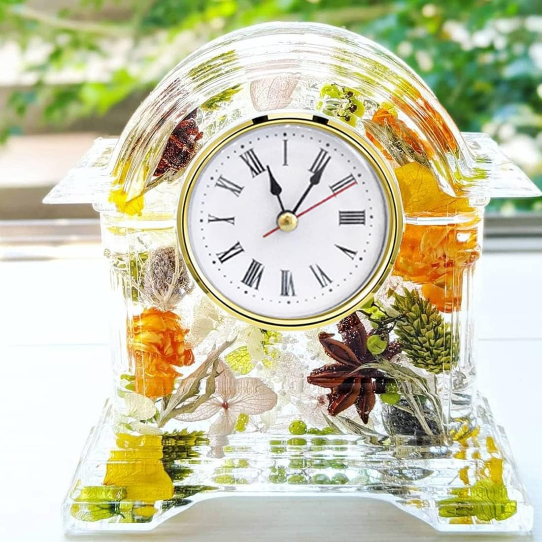 6Pcs Clock Parts for Clock Resin Mold,Clock Pieces for Clock Epoxy Casting Resin Mold