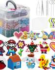 Sundymot Fuse Beads Kit - 10600 5Mm Beads Craft Set with Storage Box, Pegboard, Iron-On Paper and Other Accessories. Creative DIY for Boys and Girls, Ideal Christmas and Birthday Gifts