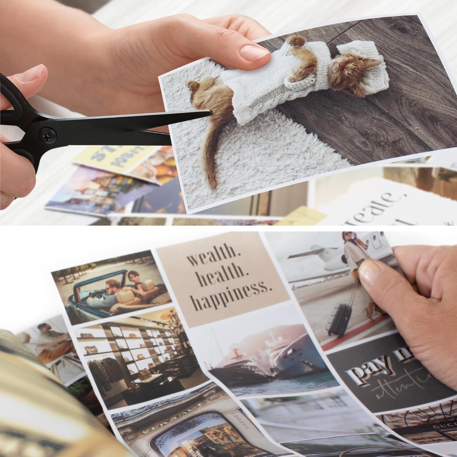 Inspirational Vision Board Book - a Complete Supplies Kit to Unleash Your Dreams/Goals with Motivational Pictures, Quotes & Clip Art - Perfect Magazine for Achieving Success in All Areas of Your Life