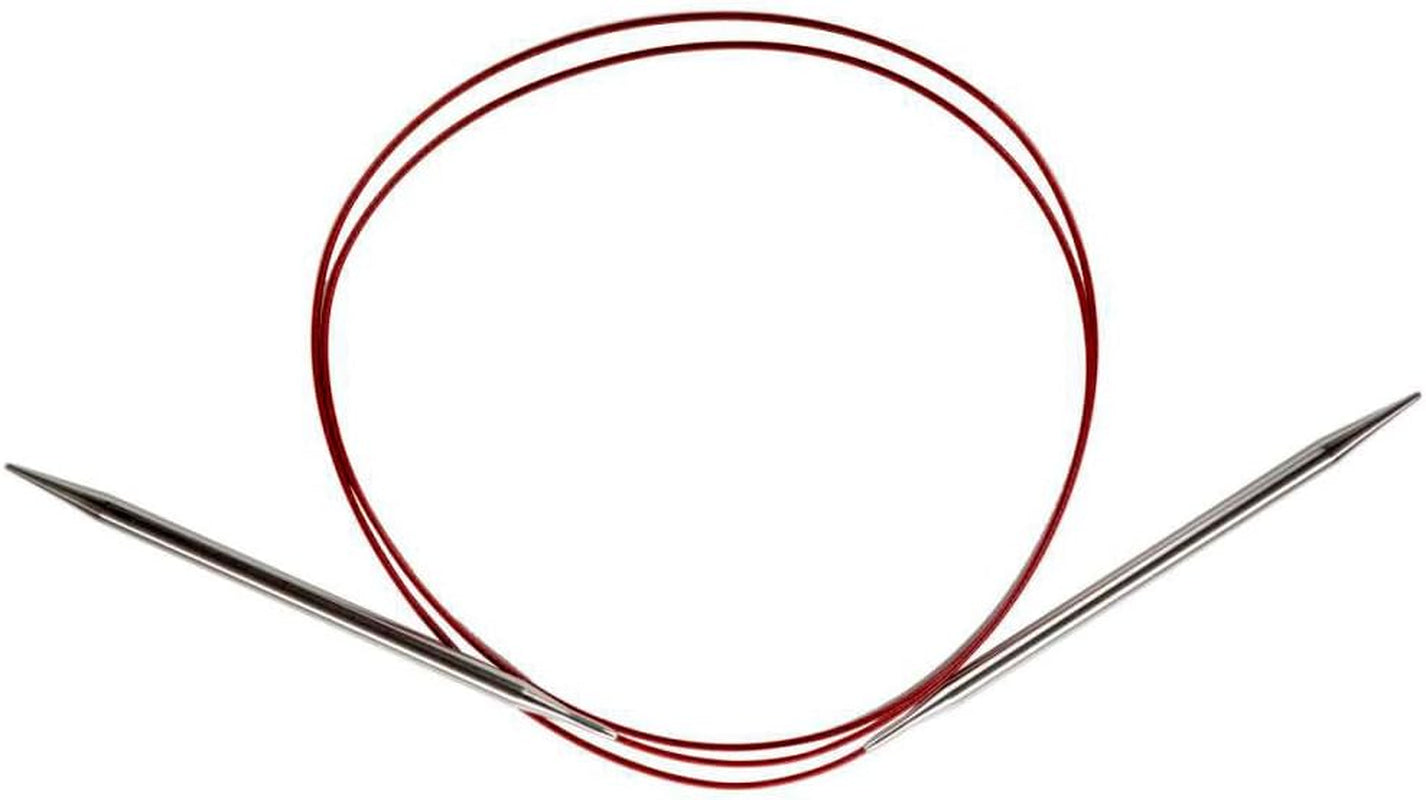 Red Lace Circular 47 Inch (119Cm) Stainless Steel Knitting Needle Size US 10.875 (7.5Mm) 7047-10.875