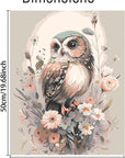 Owl Paint by Number for Adult Kit, DIY Acrylic Paint by Numbers for Adults Beginner, Owl and Flowers Oil Painting by Number on Canvas for Home Wall Decor 16X20Inch