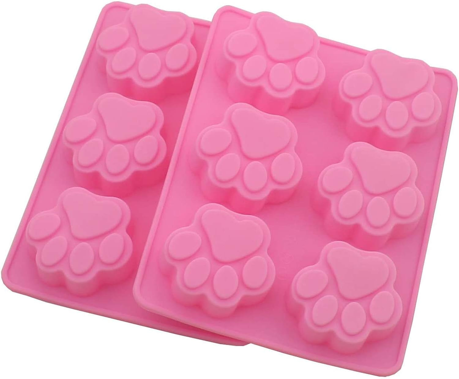 Silicone Molds for Dog Treats Soap Making and Chocolate, Animal Paws, 2 Pack