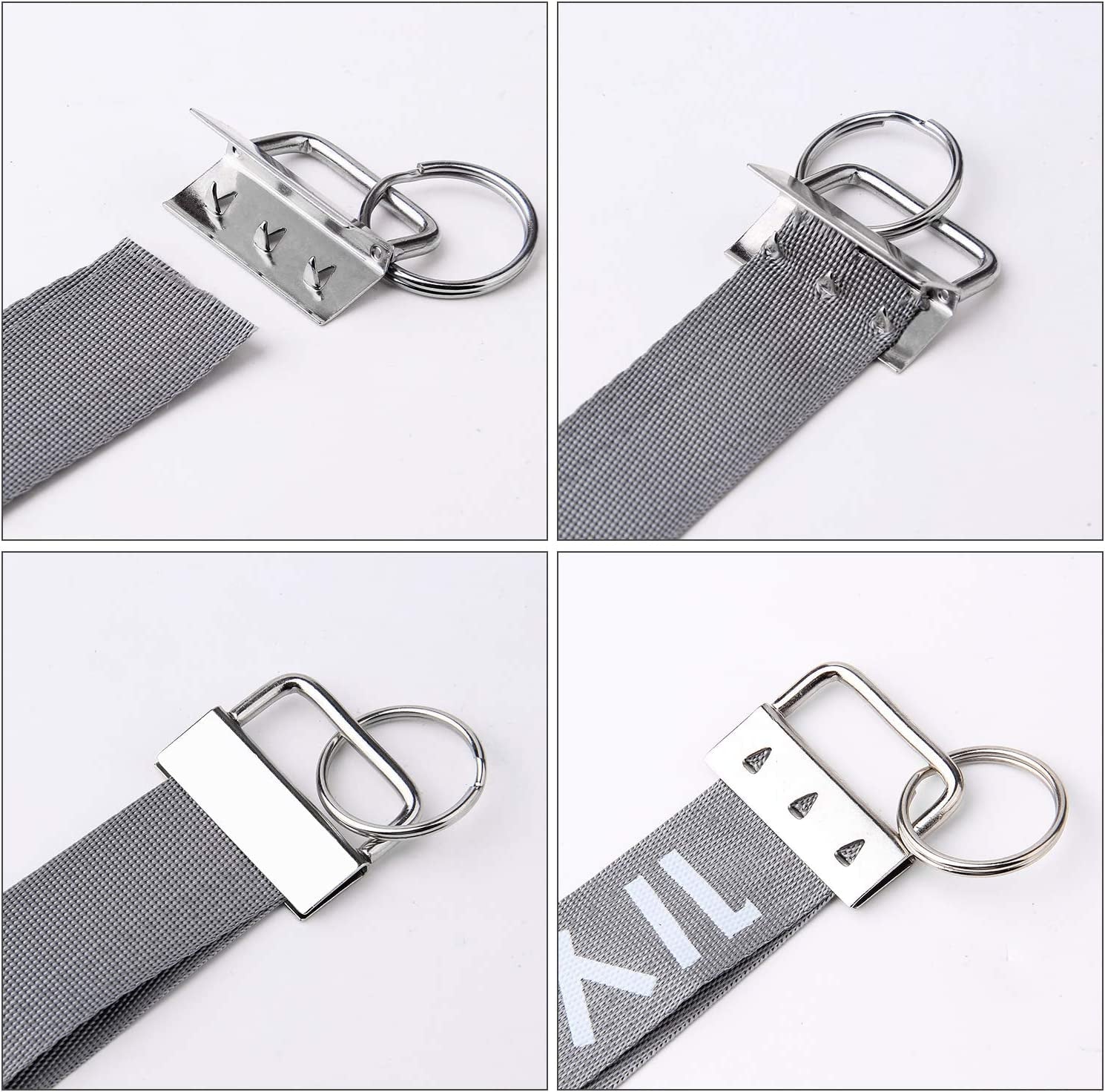 50 Sets Key Fob Hardware Key Fob Keychain Wristlet with Split Ring 1.25 Inch