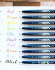 Fudenosuke Brush Pen - Hard - 10 Colors Set (WS-BH10C)