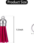 80 Pieces Leather Tassel Keychain Tassels Pendants Charm Tassel for DIY Crafts, Jewelry Making (1-1/2 Inch)