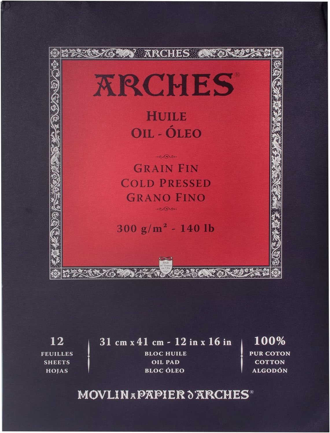 Oil Pad, 12X16 Inches, 12 Sheets - Professional Art Paper for Oil Paint, Acrylic, Oil Pastel