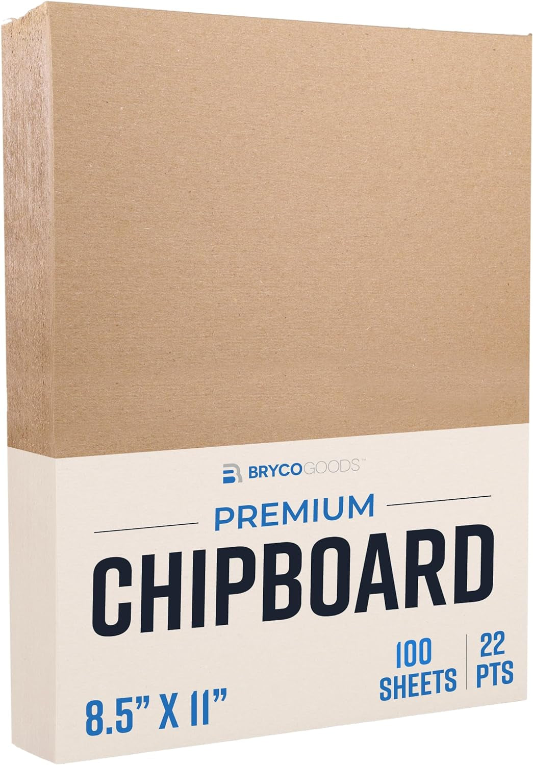Chipboard Sheets 8.5" X 11" - 100 Sheets of 22 Point Chip Board for Crafts - This Kraft Board Is a Great Alternative to MDF Board and Cardboard Sheets