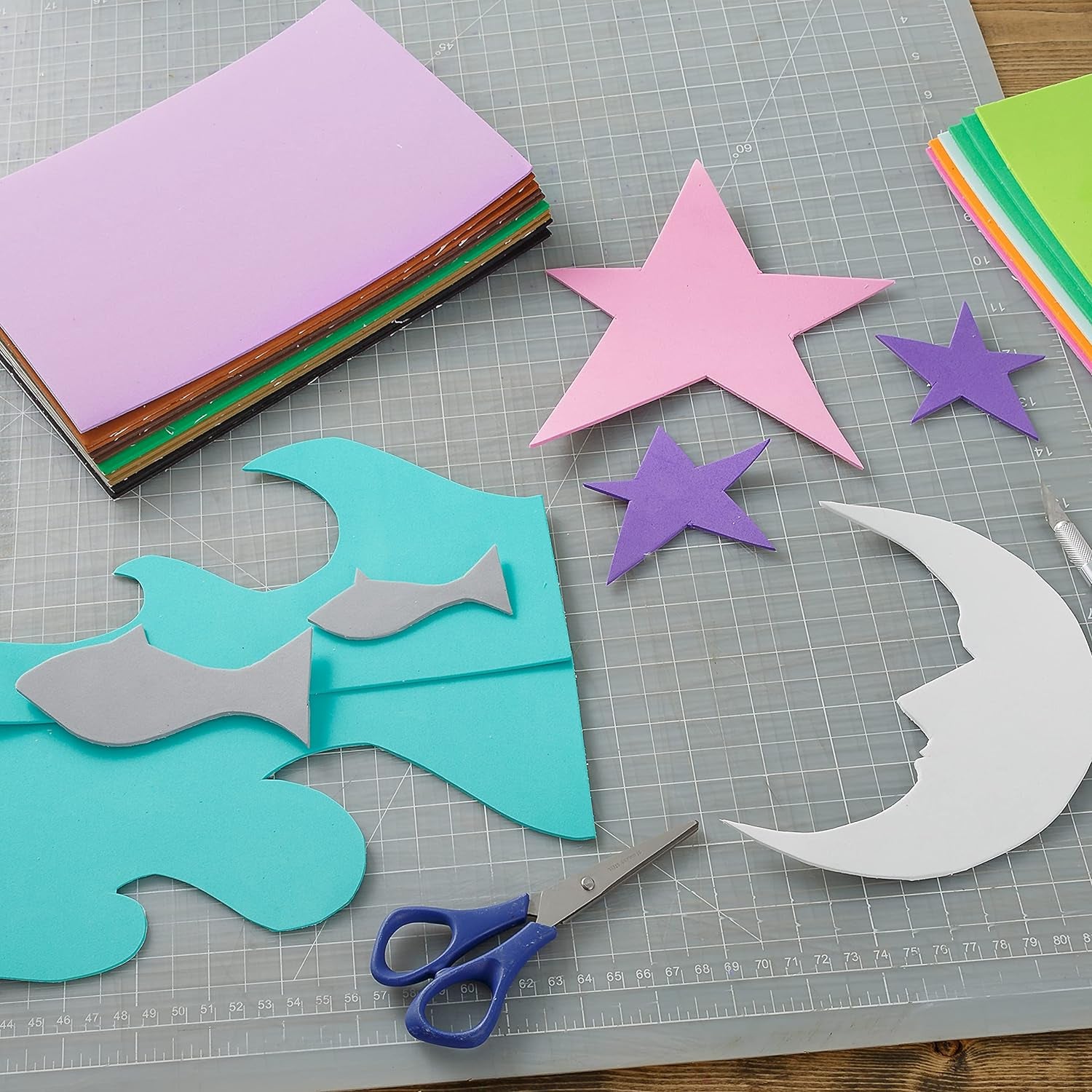 Foam Sheets Self Adhesive, 40 Pack - 6X9 Sticky Back Craft Foam Sheets in Assorted Colors - 2Mm Eva Foam for Kids Crafts and Art Projects