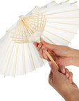 6-Pack Parasol Paper Umbrellas for Decorations for Kids, Cocktail Party Decor, DIY, Arts and Crafts Projects, Sun Parasols for Plants, Photo Props (Small, White, 16 In)