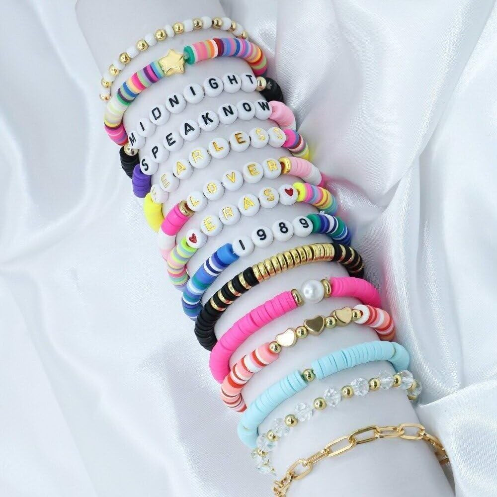 5000+Clay Beads Bracelet Making Kit, Flat round Spacer Beads Heishi for Bracelets Jewelry Making Kit Earring DIY Crafts Holiday Gift