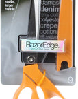 Razoredge Fabric Scissors - 9" Heavy Duty Fabric Shears with Ergonomic Handle - Orange