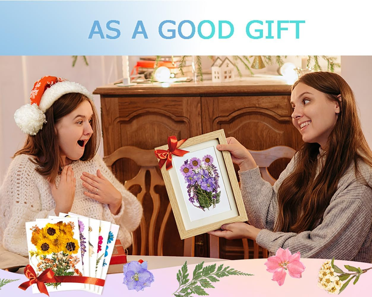 Dried Flowers for Resin Jewelry Molds with Tweezers, Real Pressed Dry Flower Leaves Mixed Multiple Colorful, for DIY Crafts Nail Art Candle Soap Making Phone Case Jewelry Pendant Floral Decors