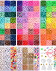 Clay Beads Bracelet Making Kit 10000 PCS 56 Colors Flat round Polymer Heishi Beads Kit with Letter Beads for Jewelry Bracelets Necklace Making