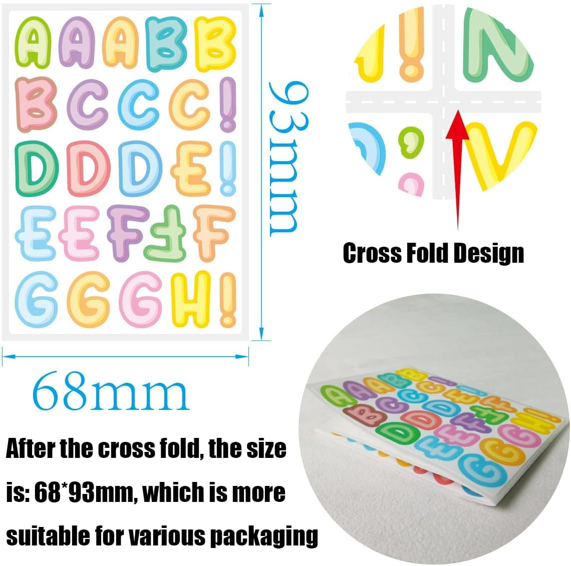 10 Sheets Colorful Letter Stickers for Kids 890 Alphabet Stickers Waterproof Water Bottle Vinyl Letter Sticker Scrapbook ABC Stickers for DIY Crafts, Card Wrapping, Handmade Labels, Name Stickers