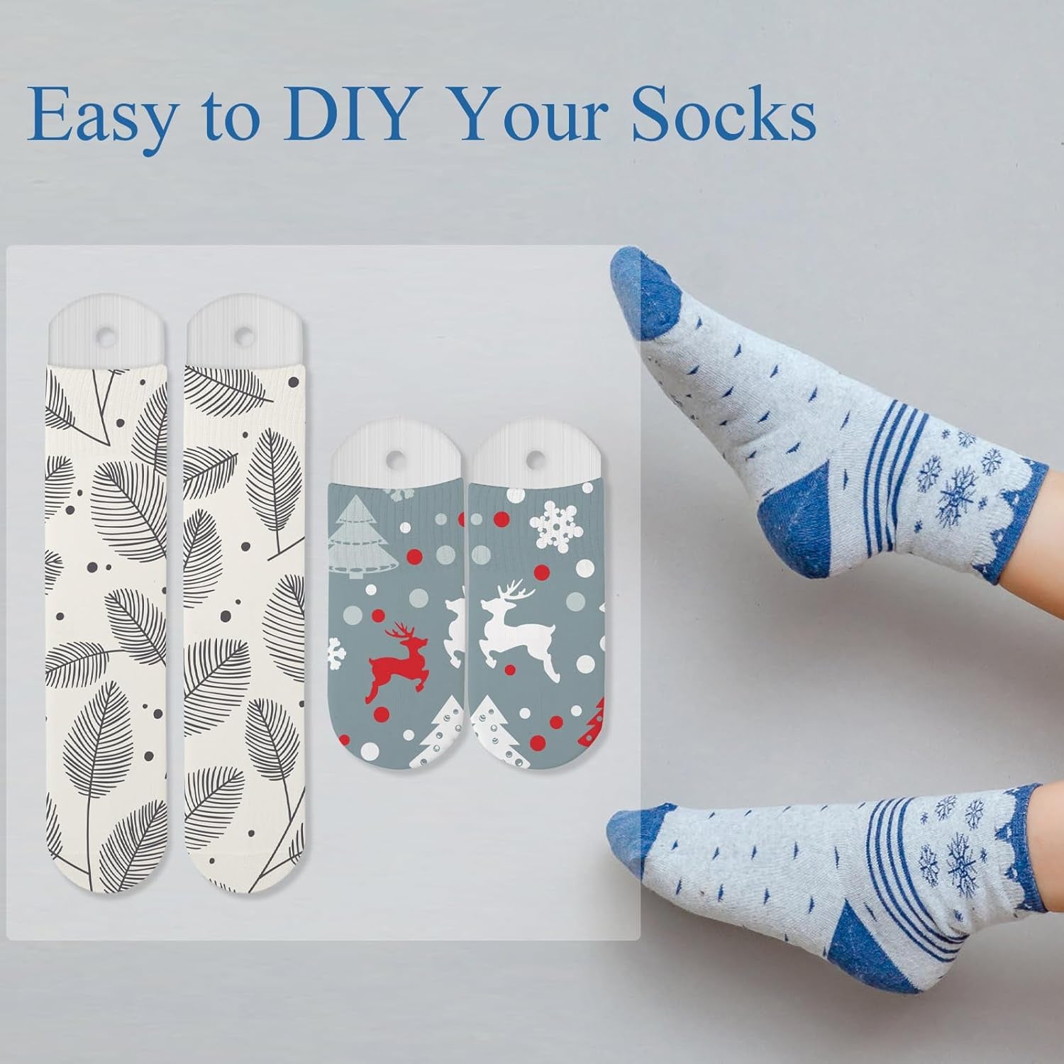 6 Pieces Metal Straight Sock Jigs, 2 Sizes Sublimation Crew Sock Jigs, Dye Printing Heat Press Transfer Socks Accessories for Printing DIY Pattern Designs Heat Press Socks