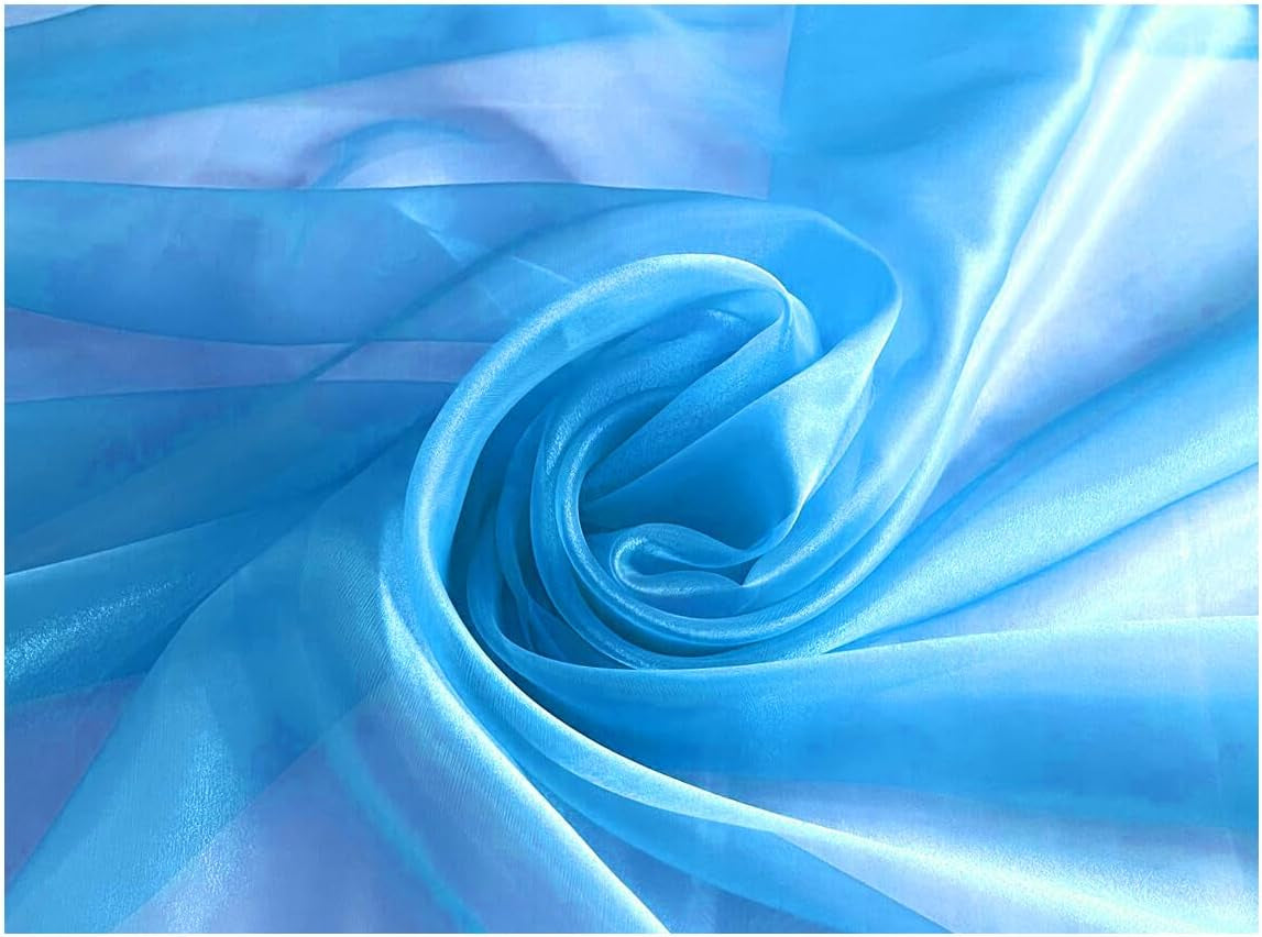 Pack of 25 Yards Long Bridal Solid Sheer Organza Fabric Bolt for Wedding Dress, Fashion, Crafts, Decorations, Backdrop, Christmas Craft Supplies, Silky Shiny Organza Fabrics 44” Wide- Dark Purple