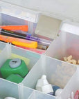 9007AB Super Satchel with Removable Dividers, Portable Art & Craft Organizer with Handle, [1] Plastic Storage Case, Clear