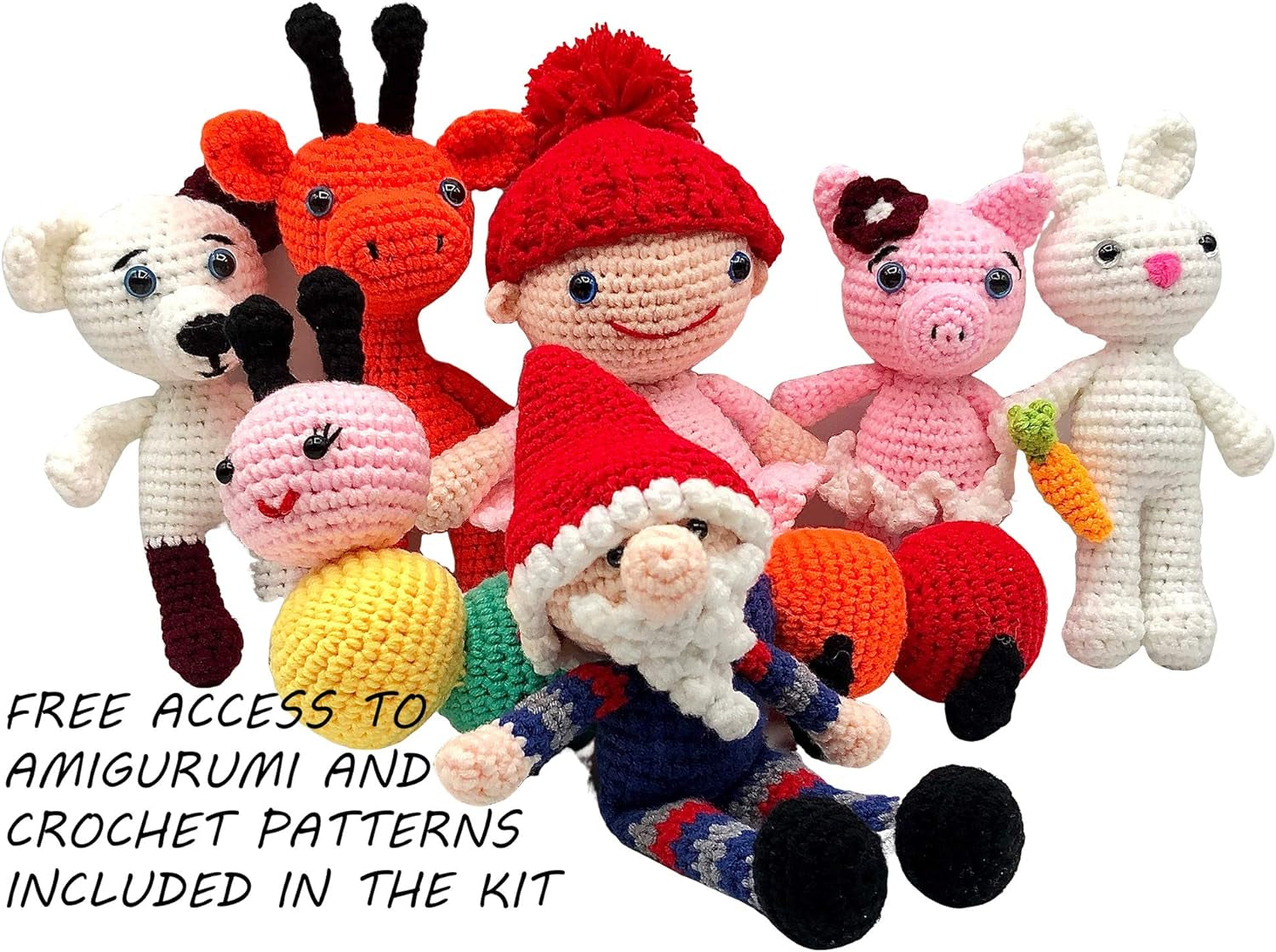 Crochet Yarn Kit, 16 Soft Cotton Yarn Skeins,1000+ Yards, for Crochet and Knitting, Free Crochet/Amigurumi Patterns, Craft DK Yarn Perfect Starter Kit