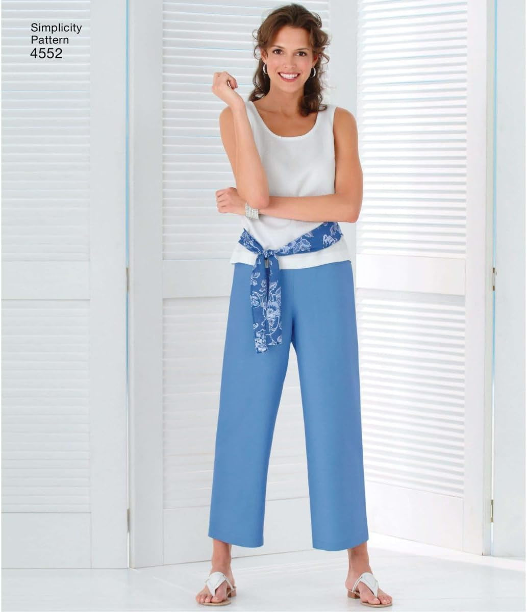 Easy-To-Sew 4552 plus Size Skirt, Pants, Dress, and Scarf Sewing Pattern for Women by Karen Z, Sizes BB (20W-28W)