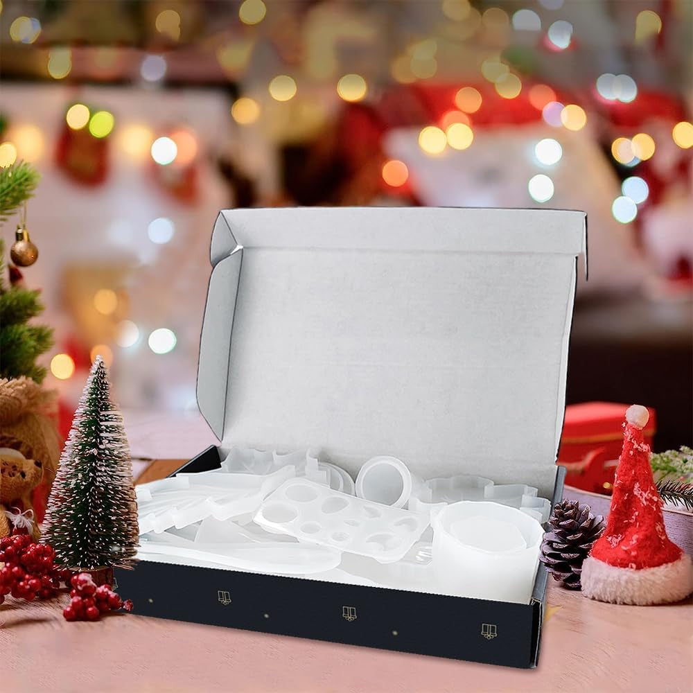 500G Random Resin Molds,Mystery Box Silicone Molds for Epoxy Resin,Blessing Bags Blind Box Moldes De Silicona Para Resina,Contains Pendants,Coasters,Trays,Letters and Other Random Moulds