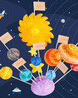 63PCS Solar System Foam Ball Kit Includes Color Pigments, Palette, Mixed Sized Polystyrene Spheres Balls, Toothpick Flag, Painting Brushes, Bamboo Sticks for School Science Projects