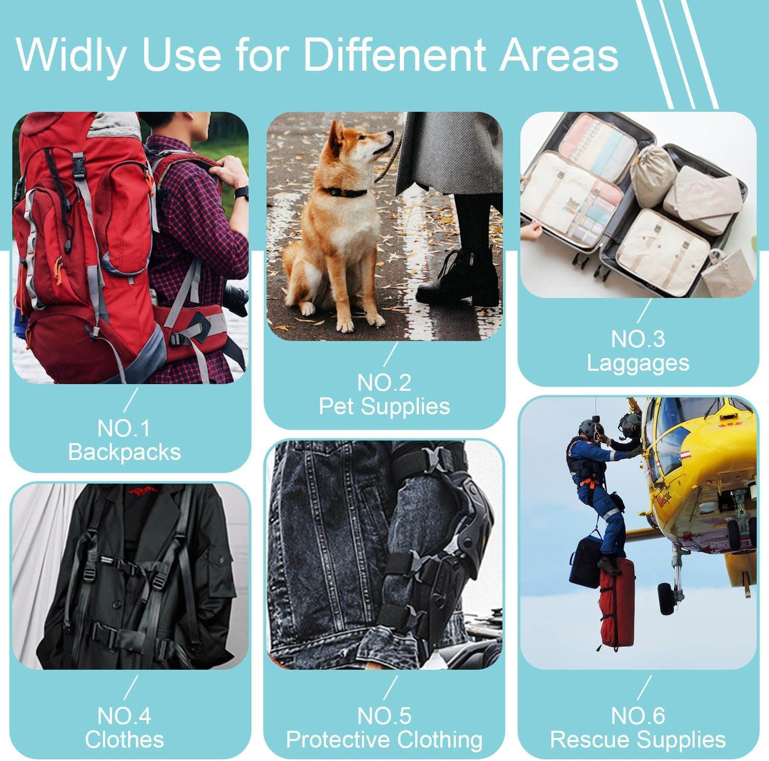 12 Pcs Ladder Slider Buckles+12 Pcs Tri Glide Slider for Backpack Strap Clips, Plastic Clips for Straps Adjuster, Backpack Clips for 1 Inch Webbing Strap.