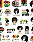 25 Sheets Juneteenth Iron on Decals HTV Heat Transfer Vinyl Sheets African Women Patches Stickers Iron on Appliques for Clothing Design T-Shirt