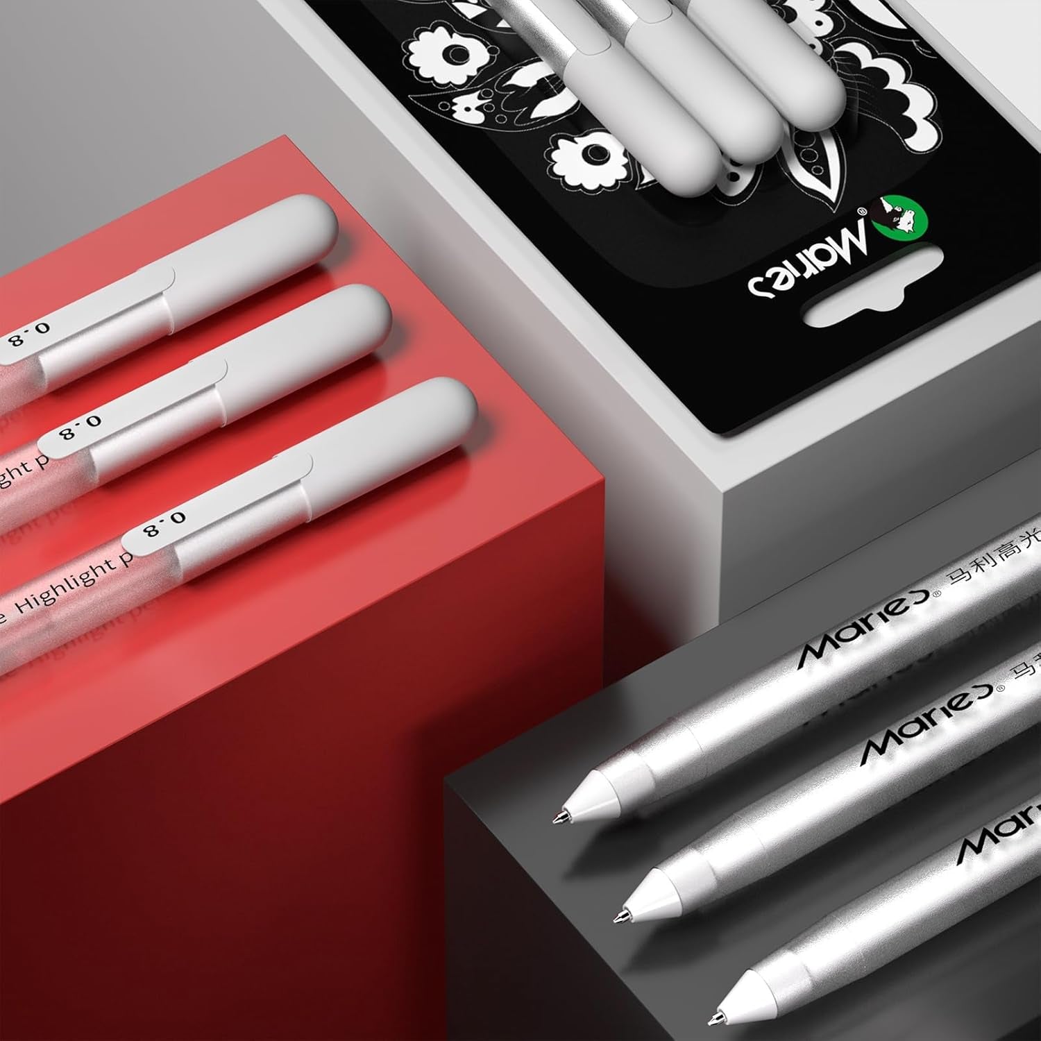 White Gel Pen Set, 3 Pack, 0.8Mm Extra Fine Point Pens Gel Ink Pens Opaque White Archival Ink Pens for Black Paper Drawing, Sketching, Illustration, Card Making, Bullet Journaling