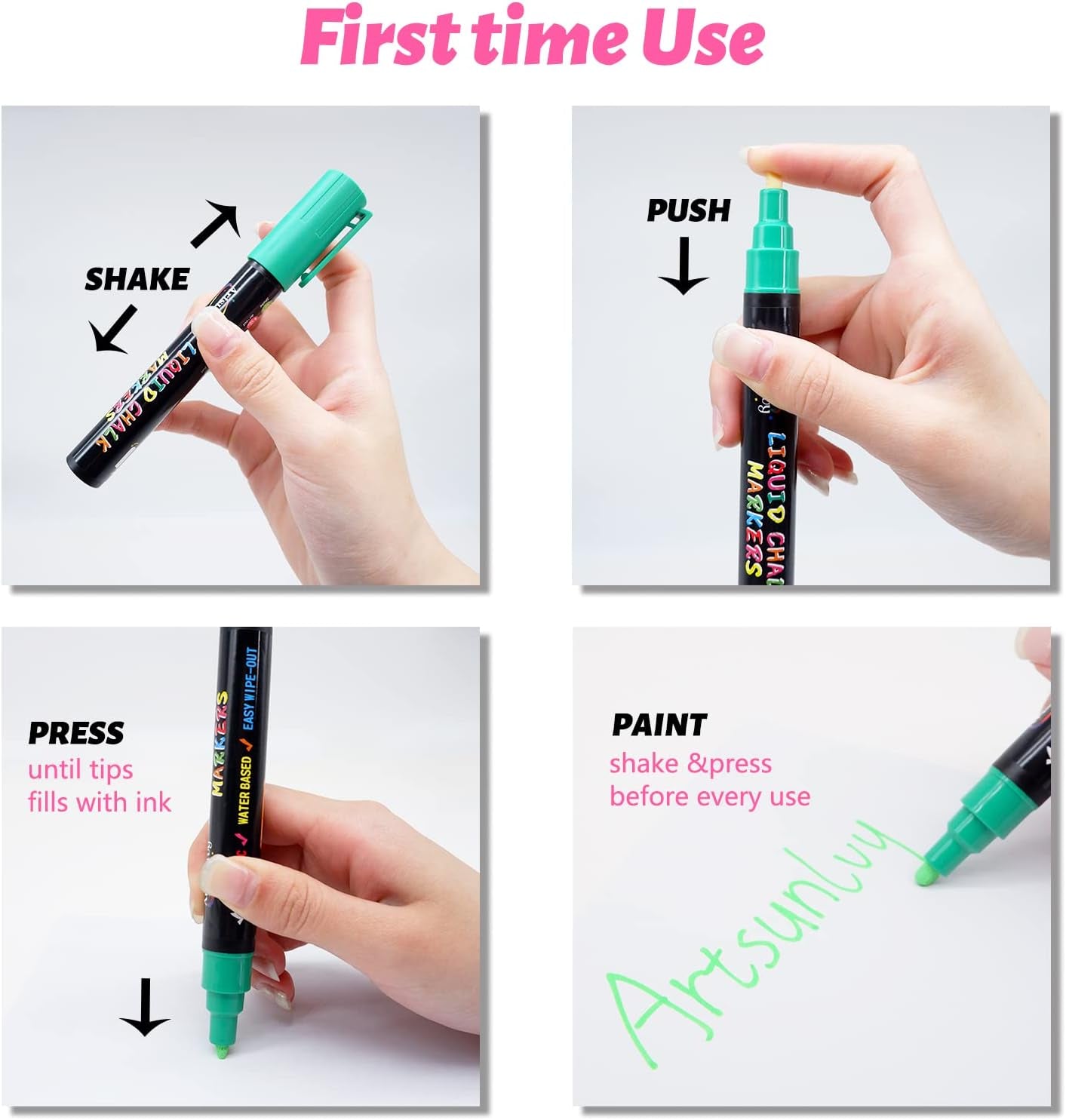 8 Colors Chalk Markers,Chalk Pens,Erasable, Non-Toxic, Water-Based, Reversible Tips, Chalkboard Markers For,Signs, Car Windows, Blackboard,Dry Erase