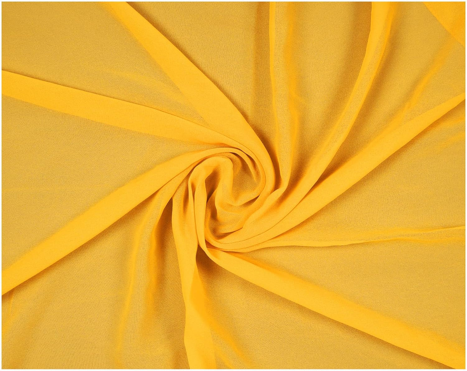 Pack of 10 Yard Bridal Solid Chiffon Fabric, Vintage Sheer Fabric Bolt for Wedding Dress, DIY Decoration, Sheer, Crafts, Silky Chiffon Fabrics 44” - Yellow Gold