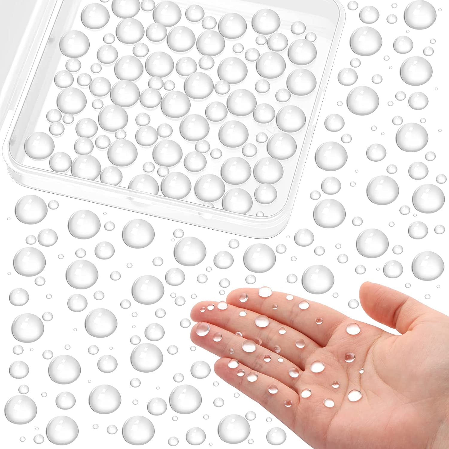 700 Pcs Clear Dewdrop Water Droplets Embellishments Scrapbooking Card Making Supplies Resin Dewdrop Beads Embellishments Clear Waterdrop for DIY Crafts Paper Decor (Clear)