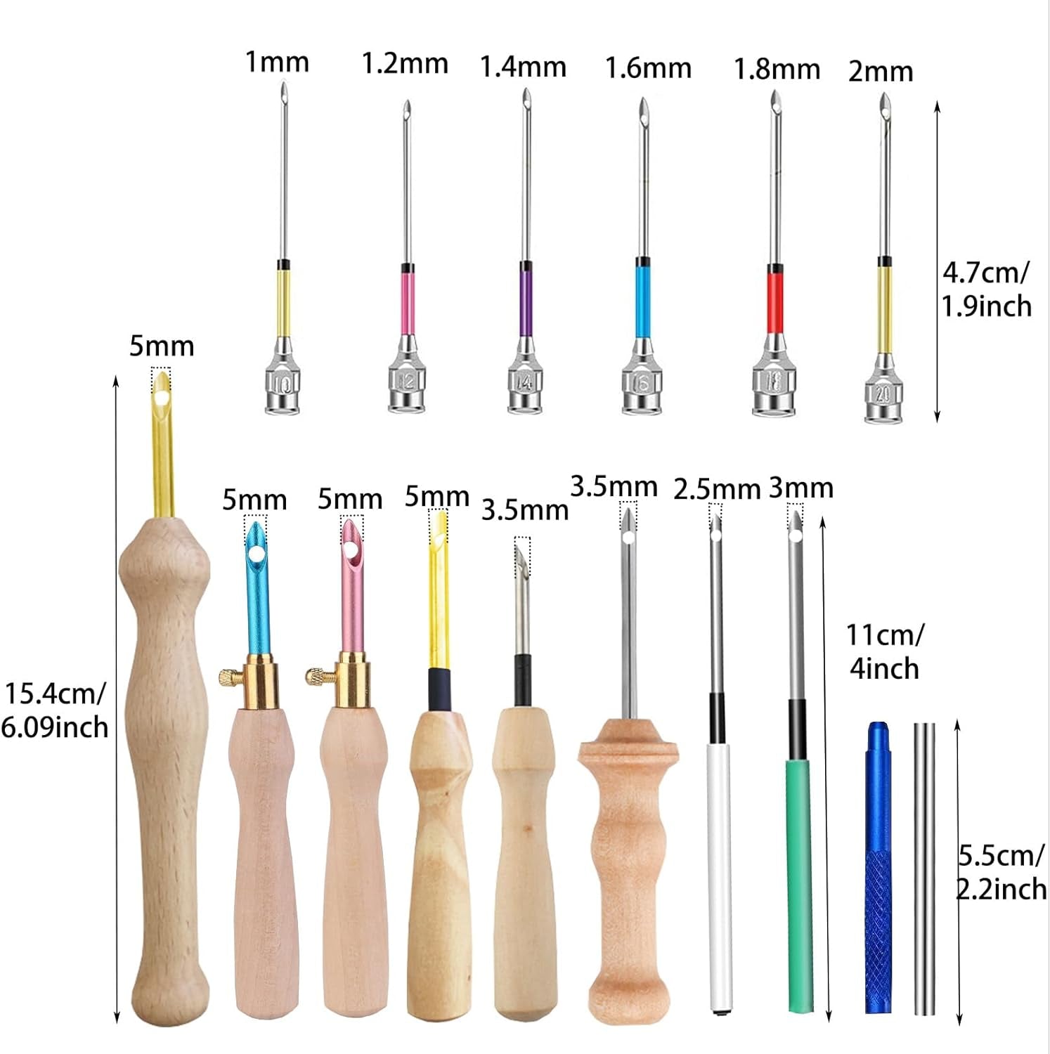 16 Piece Punch Needle Kit Punch Needle Embroidery Kits Adjustable Punch Needle Tool, Wooden Handle Embroidery Pen, Punch Needle Cloth, Punch Needle Set for Embroidery Floss Cross Stitching Beginner