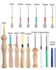 16 Piece Punch Needle Kit Punch Needle Embroidery Kits Adjustable Punch Needle Tool, Wooden Handle Embroidery Pen, Punch Needle Cloth, Punch Needle Set for Embroidery Floss Cross Stitching Beginner